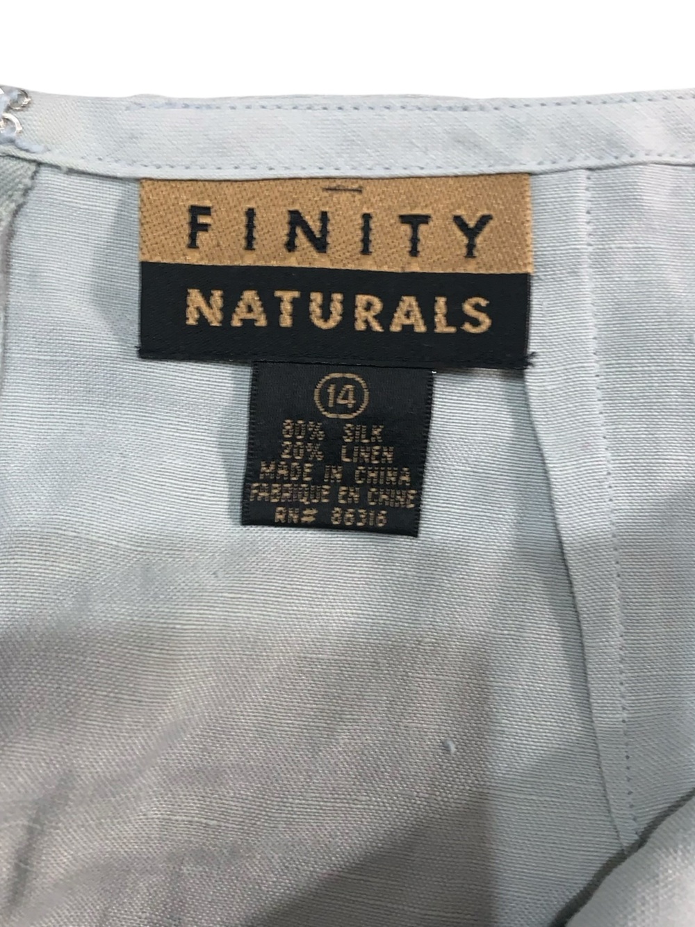 Finity Naturals Silk Linen Blend Light Blue Women's A-Line Skirt Size 14